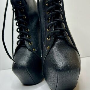 Jeffrey Campbell LITA Black Platform Lace-Up Boots